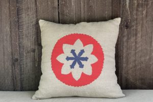 Coussin suzani en lin Saza