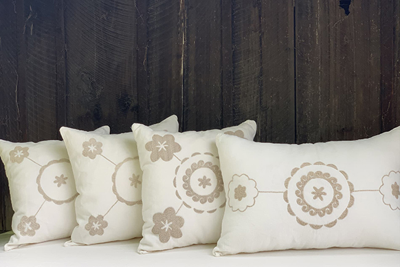 Coussin en lin artisanal