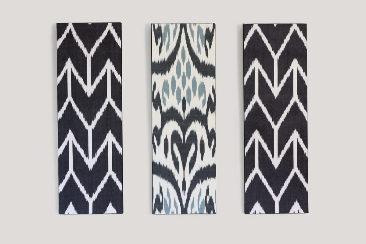 triptyque en soie ikat Lagoon