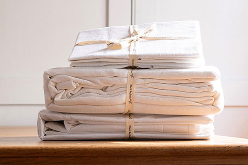 Linge de lit en lin ivoire