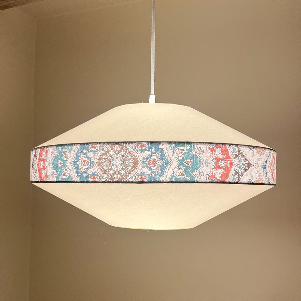 Suspension luminaire aux motifs bleus